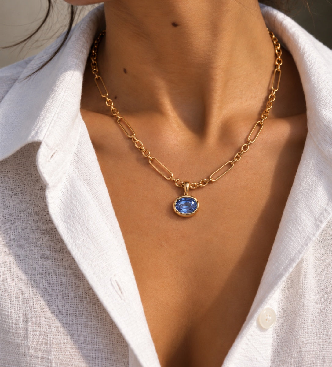 Athena Pendant Cornflower Sapphire