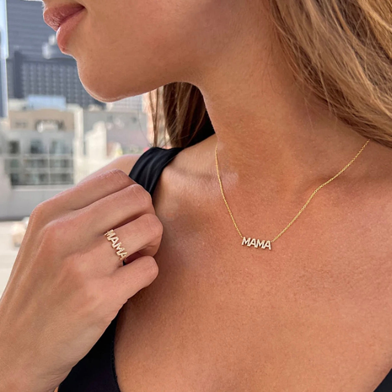 PREORDER Mama Mini Block Necklace