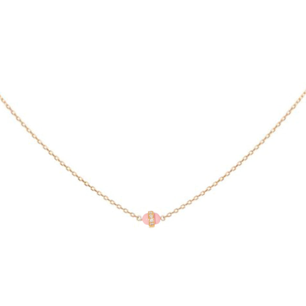 Lona Pink Enamel Necklace - DRJ FINE