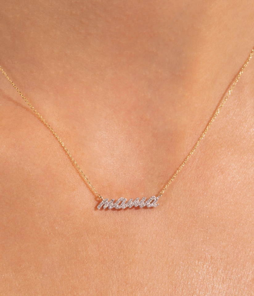 PREORDER - Mama mini diamond necklace - DRJ Fine