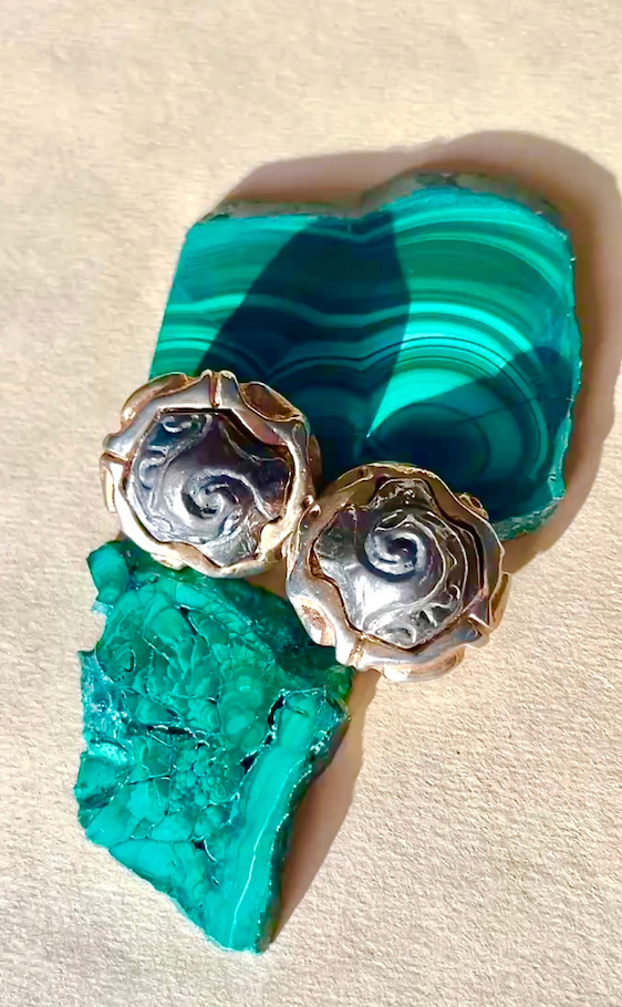 Vintage Rose Sterling Earrings