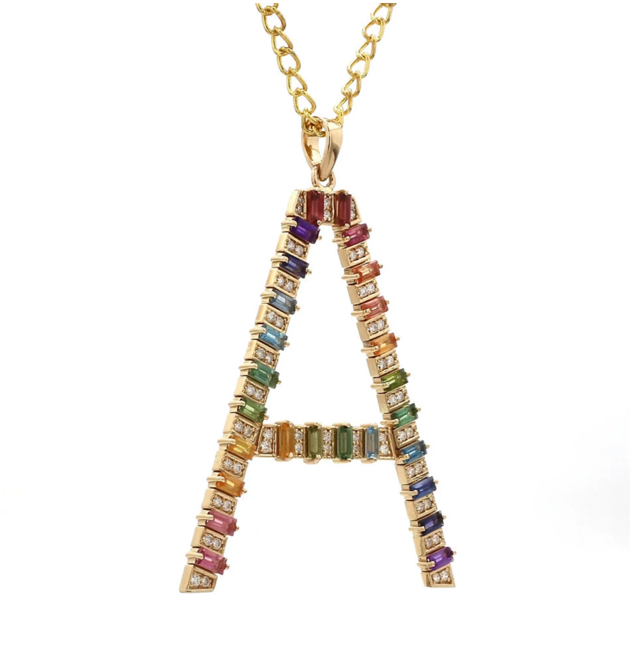 PREORDER - Tuyo Rainbow Initial Necklace - DRJ Fine