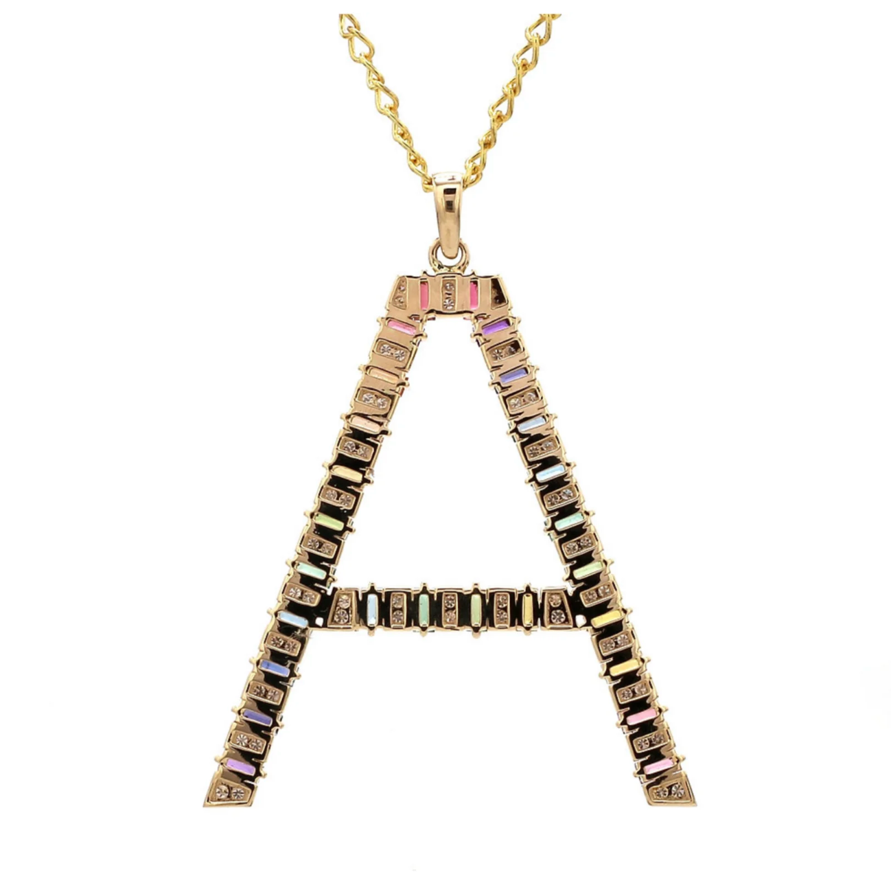 PREORDER - Tuyo Rainbow Initial Necklace - DRJ Fine