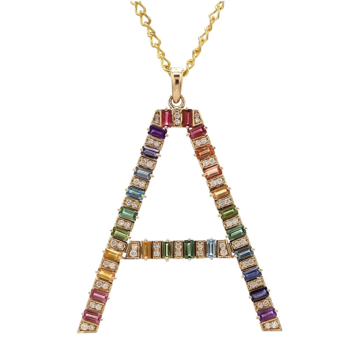 PREORDER - Tuyo Rainbow Initial Necklace - DRJ Fine
