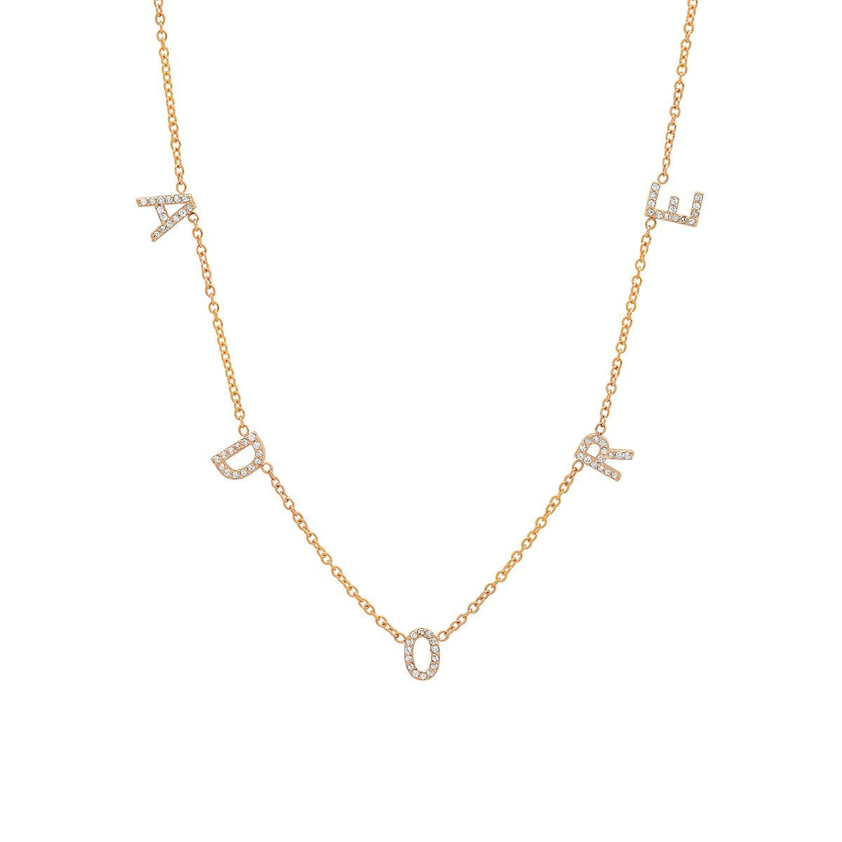 PREORDER - Tuyo Necklace Diamond Block Letters - DRJ Fine