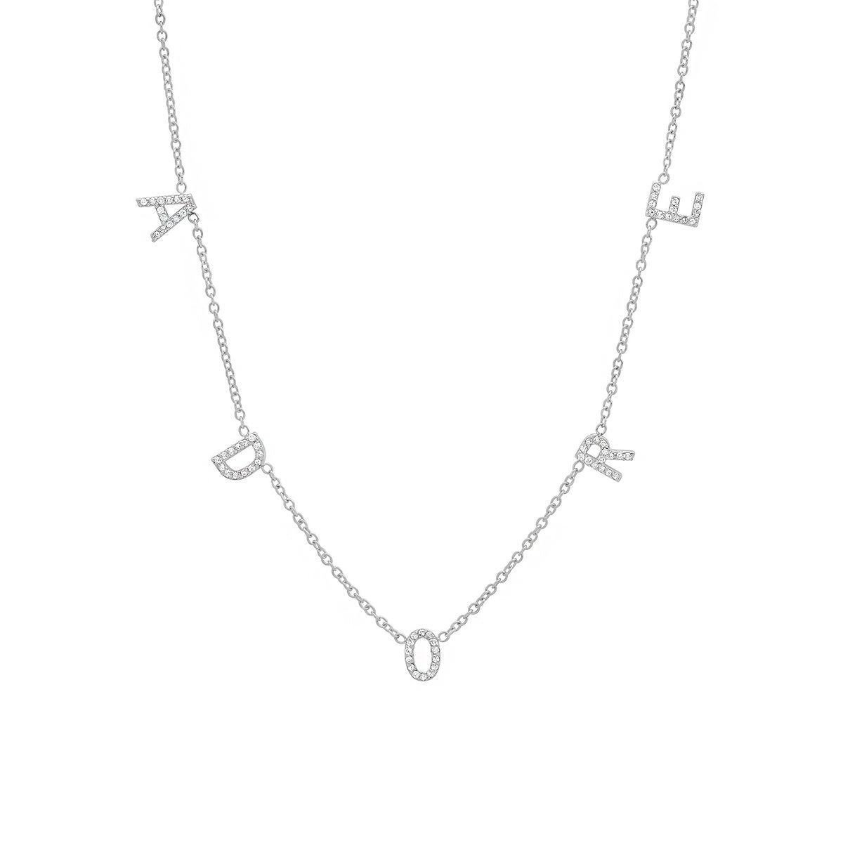 PREORDER - Tuyo Necklace Diamond Block Letters - DRJ Fine