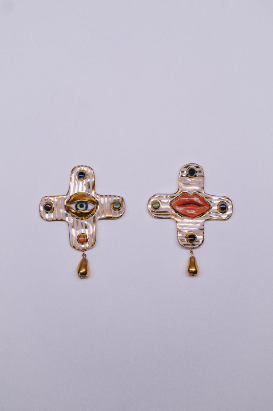 Apri Jewellery - Cross Earrings 001
