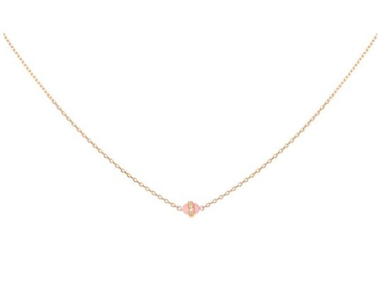 Lona Pink Enamel Necklace - DRJ FINE