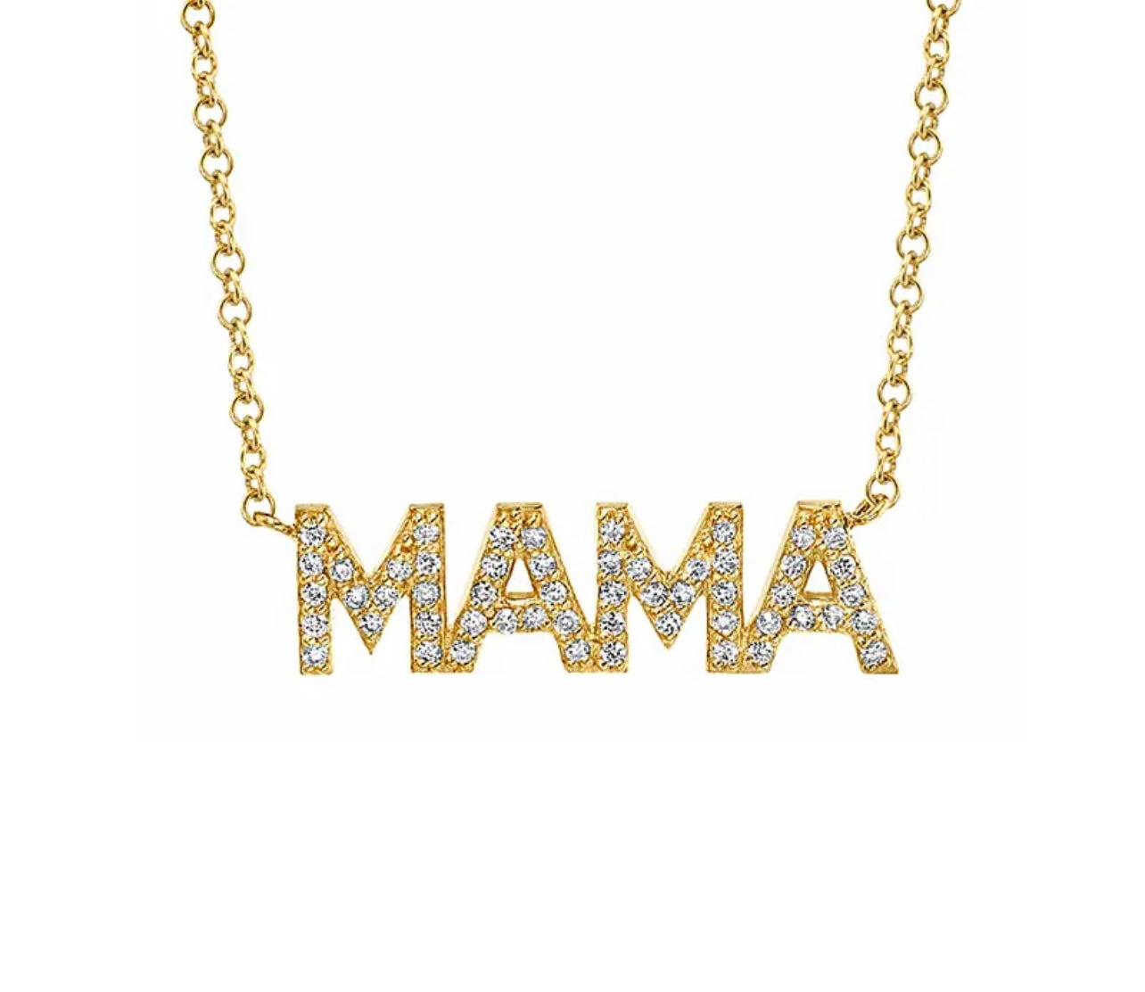 Mama Mini Block Necklace