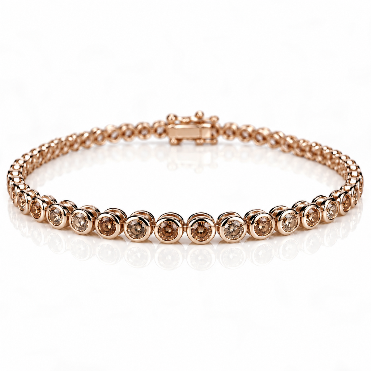 Champagne Diamond Bezel Tennis Bracelet - DRJ FINE