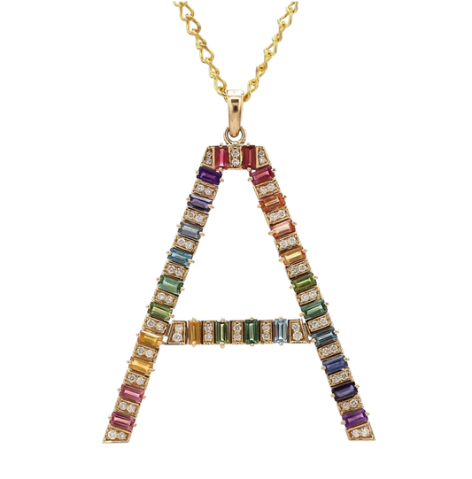 Tuyo Rainbow Initial Necklace - DRJ Fine