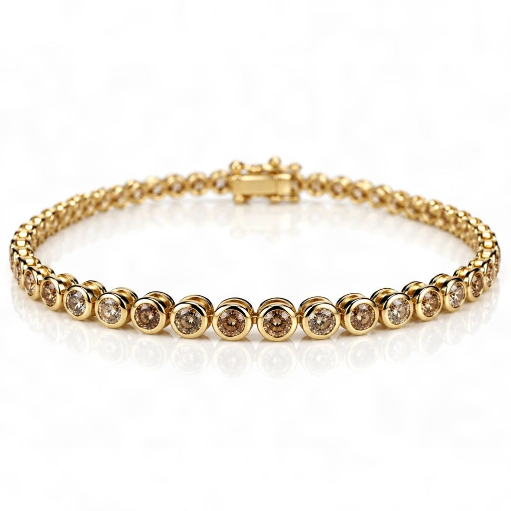 Champagne Diamond Bezel Tennis Bracelet - DRJ FINE