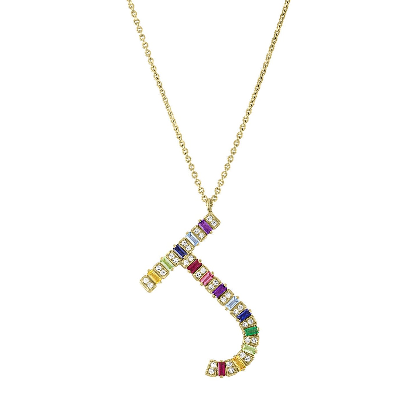 Tuyo Rainbow Initial Necklace