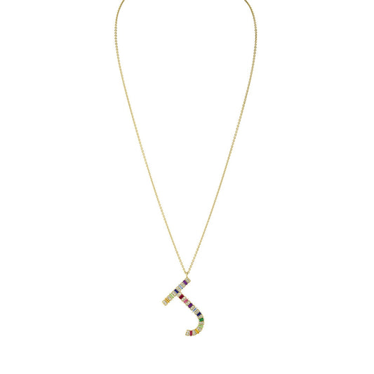 Tuyo Rainbow Initial Necklace